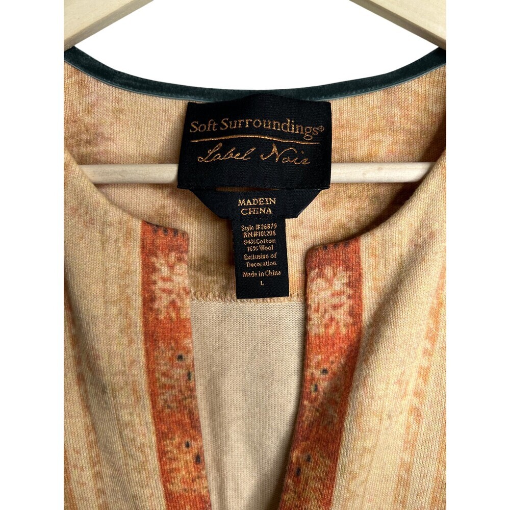 Soft Surroundings Label Noir Oushak Cotton Wool Cardigan Large Sweater - Picture 3 of 7